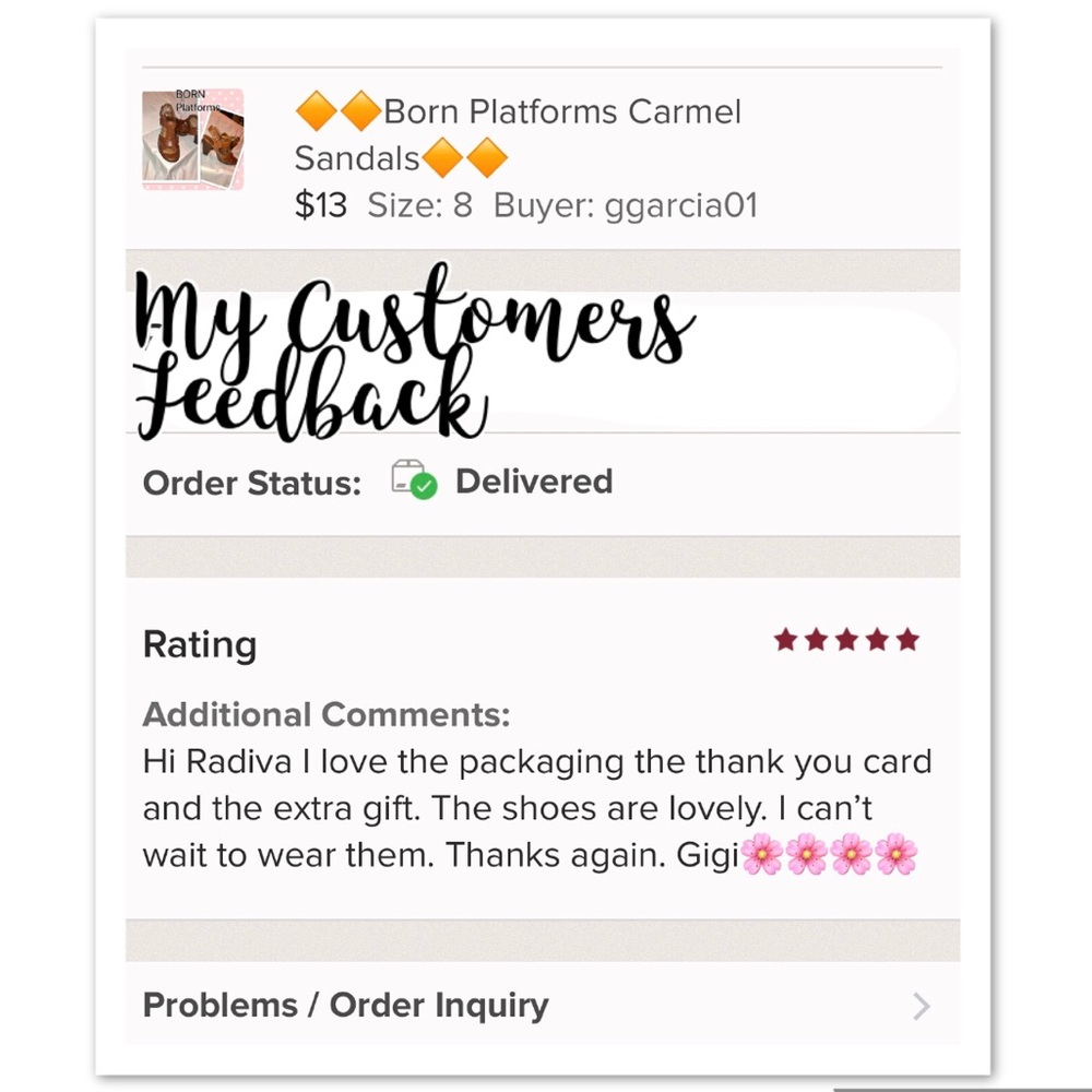 ❤️ My Customer Feedbacks ❤️ Delights me. Thx you😍